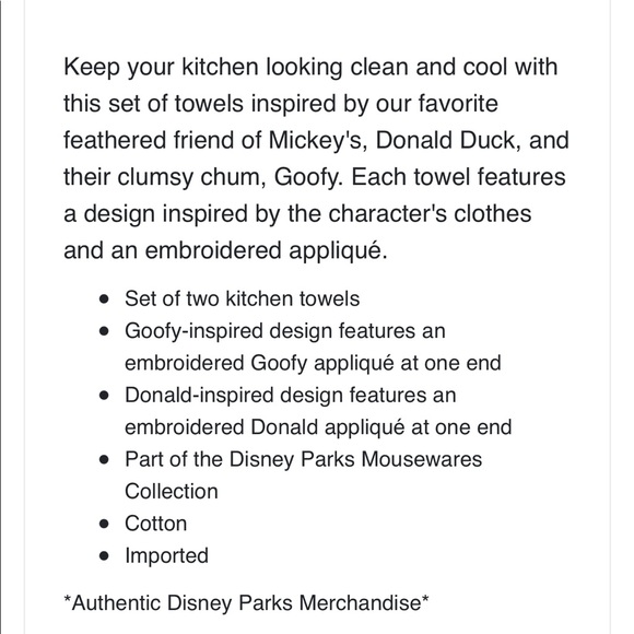 Disney Donald and Goofy Mousegears Dish Towel Set - Picture 5 of 7